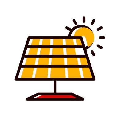 Moda Biçimli Güneş Paneli Simgesi İzole Arkaplan