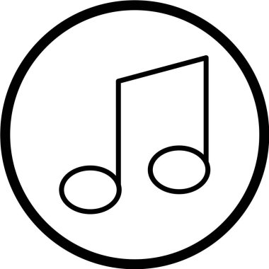 müzik nota simgesi, vektör illüstrasyonu