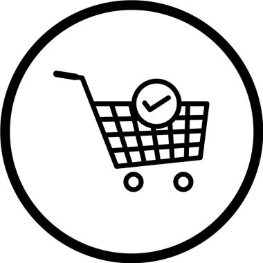 Alışveriş arabası simgesi, vektör illüstrasyonu