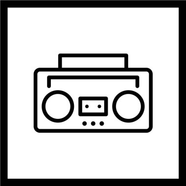 ses teybi vektör illüstrasyonu, basit simge