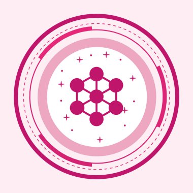 Moda biçimi izole edilmiş arkaplanda molekül simgesi      