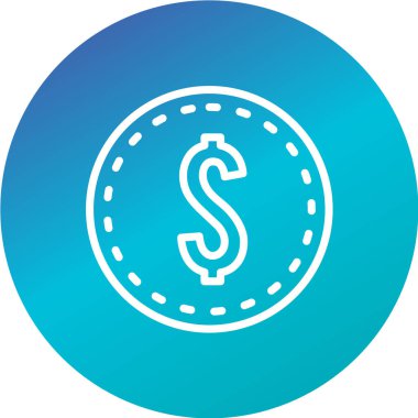 Beyaz arka planda siyah çemberdeki dolar işareti simgesi. usd sembol vektör illüstrasyonu.