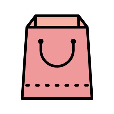 Alışveriş poşeti ikon vektör illüstrasyon tasarımı