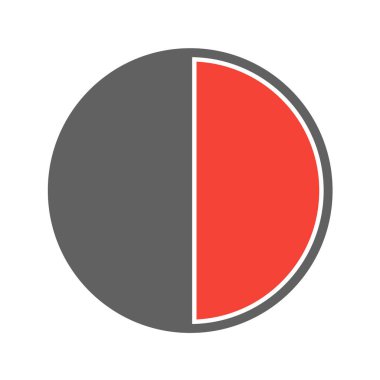 Kırmızı ve siyah simgenin vektör illüstrasyonu