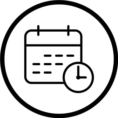 Bir takvim simgesinin vektör illüstrasyonu