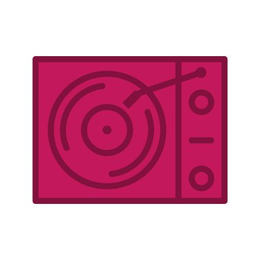  Vinil oynatıcı Simgesi Moda Biçiminde İzole Arkaplan