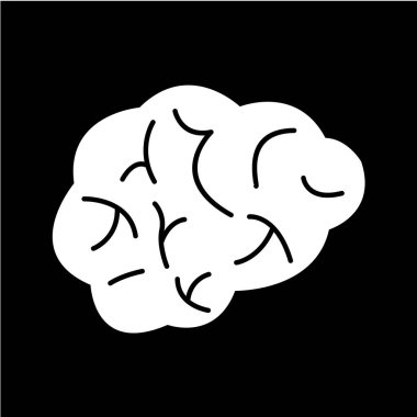 Beynin simgesi siyah renkte beyaz arkaplanda izole edilmiş. organlar sembolü vektör illüstrasyonu