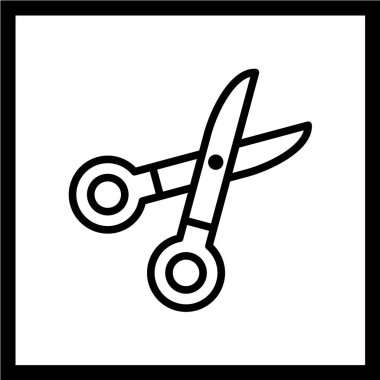 makas çizgi simgesi, vektör illüstrasyonu