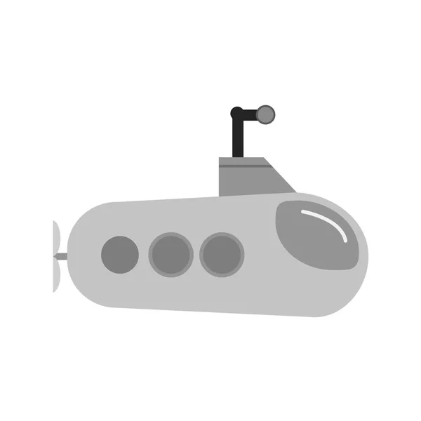 Ponorka Ikona Černém Stylu Izolované Bílém Pozadí Vektorová Ilustrace Vojenského — Stockový vektor