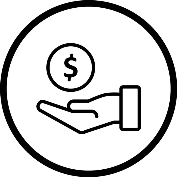 Hand Hält Geld Vektor Symbol — Stockvektor