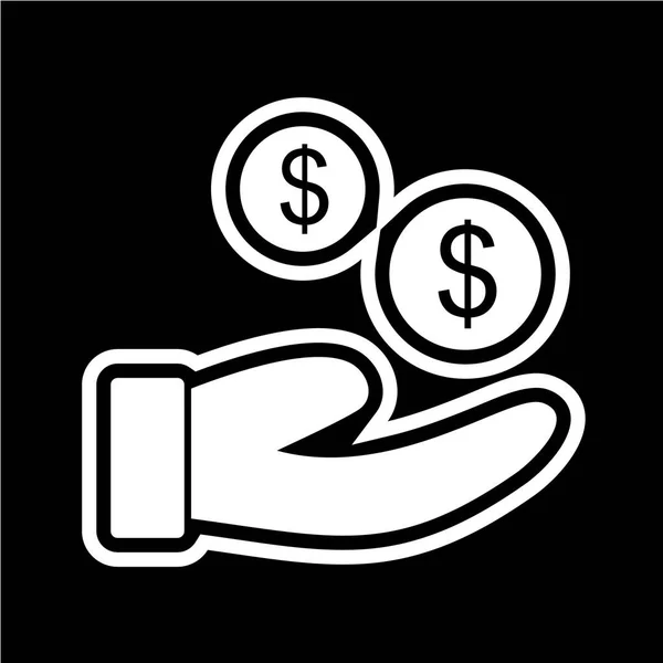 Χέρι Κρατώντας Εικονίδιο Φορέα Χρήματα — Διανυσματικό Αρχείο