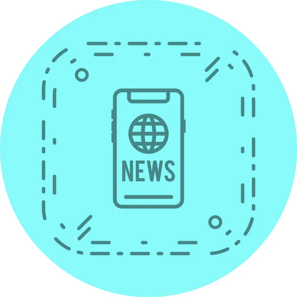 Icono Noticias Fondo Aislado Estilo Moda — Vector de stock