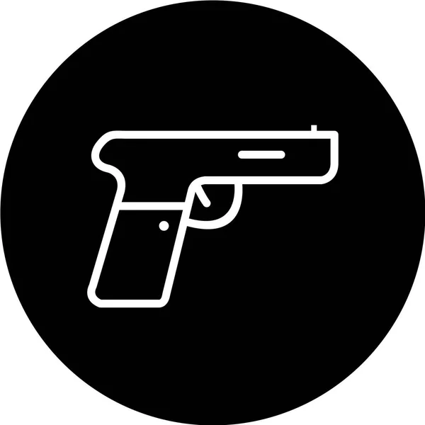 Revolver Pistol Vapen Ikon Vektor Illustration — Stock vektor