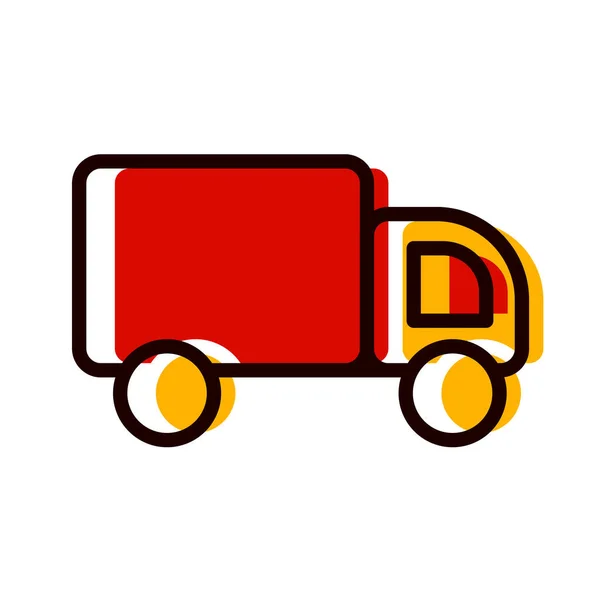 白を基調としたブラックスタイルのトラックアイコン 輸送と輸送のシンボルベクトル図 — ストックベクタ
