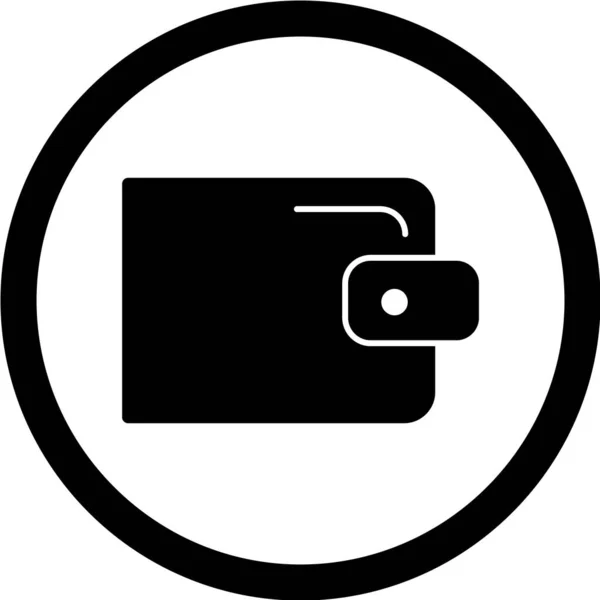 Brieftaschensymbol Auf Schwarzem Hintergrund Vektorillustration — Stockvektor