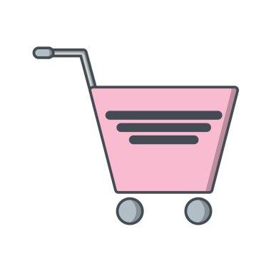 Alışveriş arabası ikon vektör illüstrasyonu
