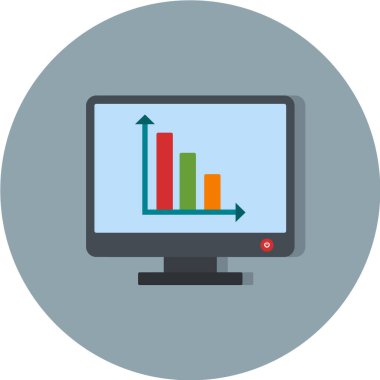 istatistik düz vektör simgesi