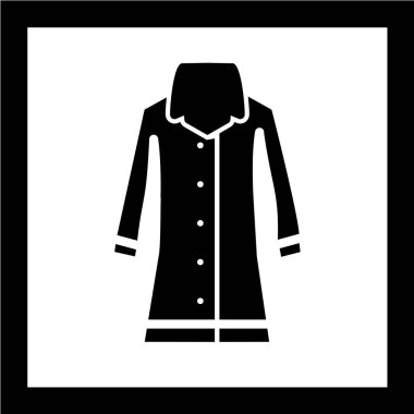 Modern siyah beyaz giysi ikonunun vektör çizimi