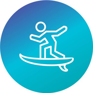 Sörf ikonu. Kayak sembollü adam. vektör illüstrasyonu