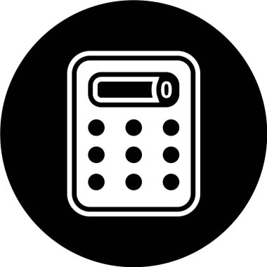 Beyaz arkaplanda vektör siyah hesap makinesi simgesi