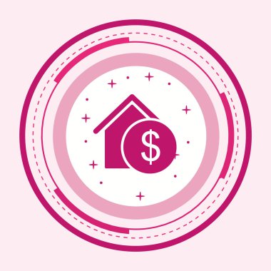 Moda Biçimli İzole Arka Gruplandırılmış Emlak Simgesi