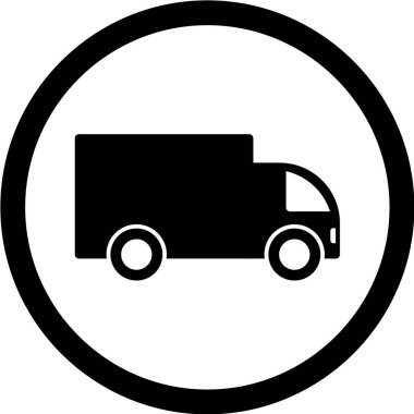 Teslimat kamyonu simgesinin vektör çizimi