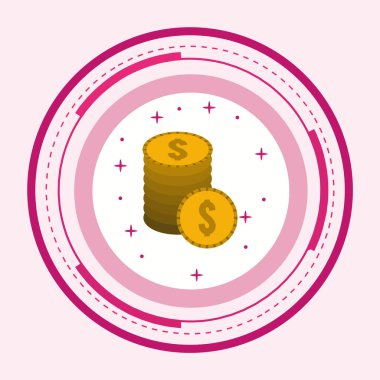 Bozuk Para Simgesi Moda Biçiminde İzole Arkaplan