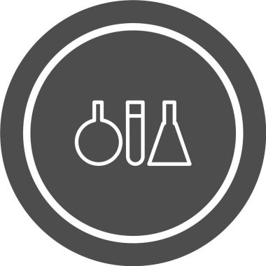 Laboratuvar vektör simgesi. Grafik ve web tasarımı için beyaz arkaplanda siyah illüstrasyon izole edildi.