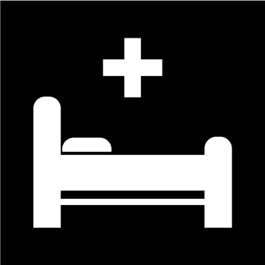 Hastane yatağı ikon vektör illüstrasyonu