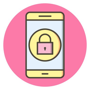 Mobil Uygulama Simgesini Moda Biçiminde İzole Edilmiş Arkaplanda Kilitle