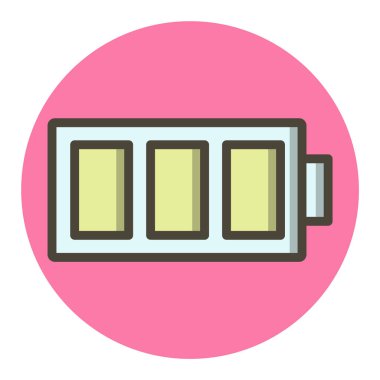 Tam Batarya Simgesi Moda Tarzı İzole Arkaplan