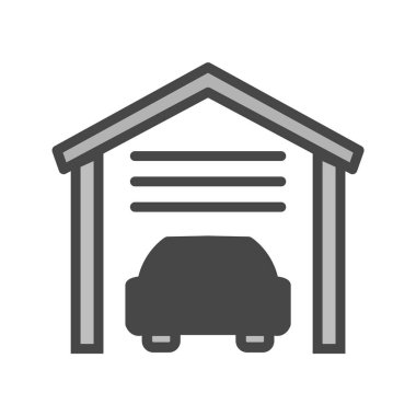 Moda Biçimli Garaj Simgesi İzole Arkaplan