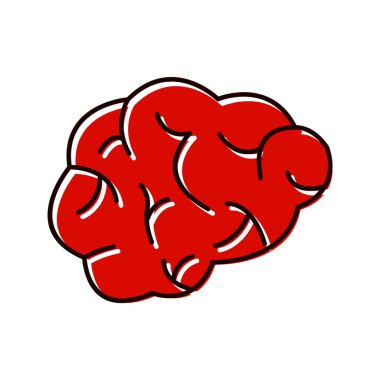 Moda Biçimli Beyin Simgesi İzole Arkaplan      