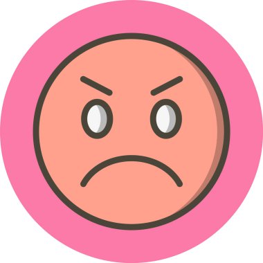 Kızgın Emoji Simgesi Moda Tarzı İzole Arkaplan