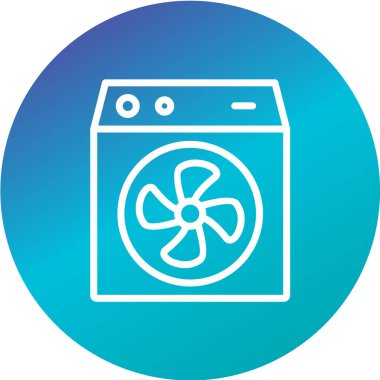 vektör illüstrasyonu, çamaşır makinesinin basit simgesi 