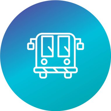 Vektör illüstrasyonu, basit otobüs simgesi, okul otobüsü