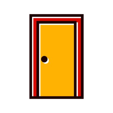 Moda Biçimli Kapı Simgesi İzole Arkaplan 