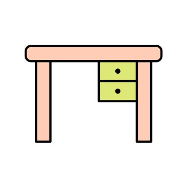 ofis mobilyası ikon vektör illüstrasyon grafik tasarımı