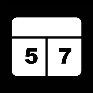 Siyah arkaplanda vektör takvimi simgesi