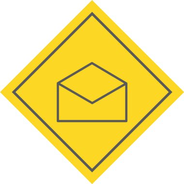 Sarı zarf simgesinin vektör illüstrasyonu