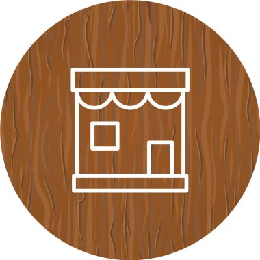 Bir ahşap ev simgesinin vektör çizimi