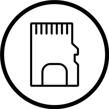 sim kart simgesi, vektör illüstrasyonu