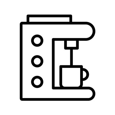 kahve makinesi çizgi vektör simgesi
