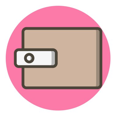 Para simgesi vektör illüstrasyonlu cüzdan