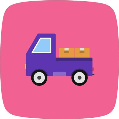 Beyaz arkaplanda kamyon simgesi