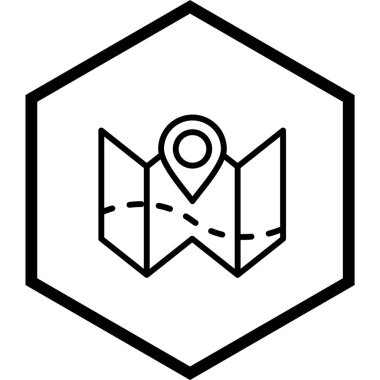 Plan Haritası Simgesi Moda Biçiminde İzole Arkaplan