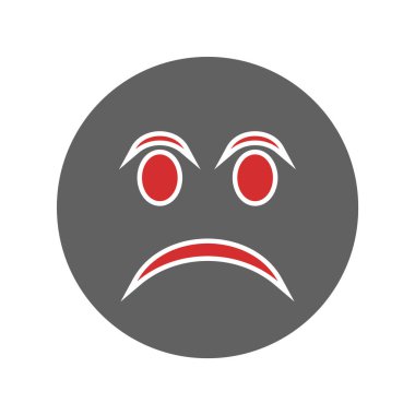 Kızgın Emoji Simgesi Moda Tarzı İzole Arkaplan