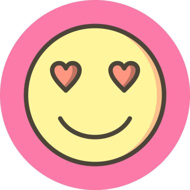 Aşk Emoji Simgesi Moda Tarzı İzole Arkaplan         