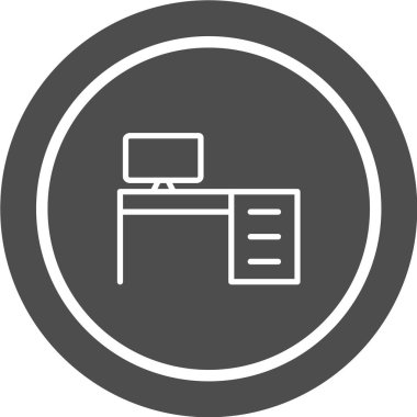 Ofis Tablosu Simgesi Moda Biçiminde İzole Arkaplan  