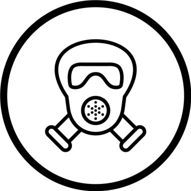 Gaz maskesi simgesinin vektör illüstrasyonu